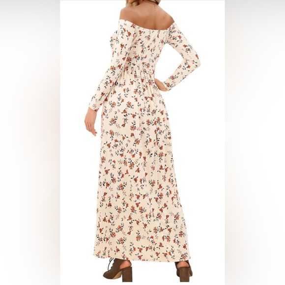 Set of 2 Off-Shoulder Floral Maxi Dresses Size Small slinky brunch boho - Picture 5 of 10